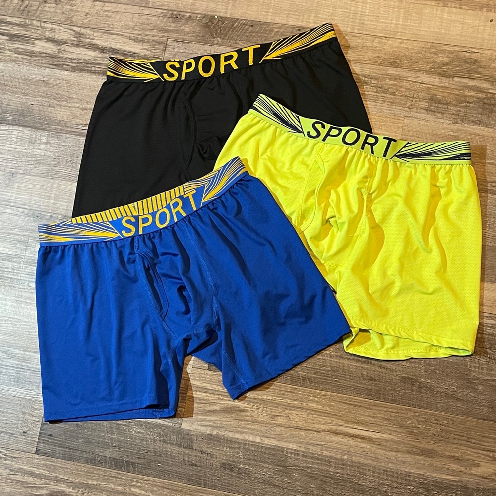 Sporto Men's Boxers - Bold Set in Black, Blue, and Yellow